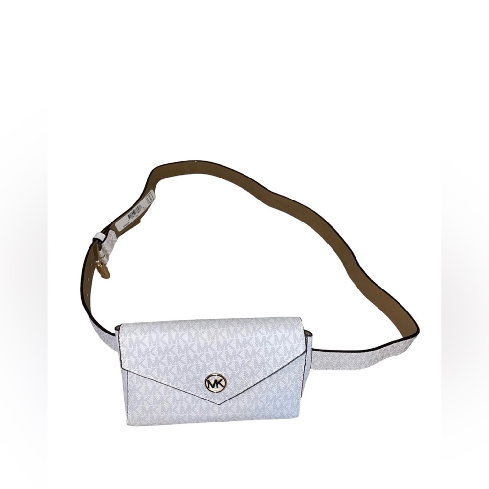 NWT Michael Kors Women’s Brown Monogram Adjustable Phone Belt Bag Handbag
